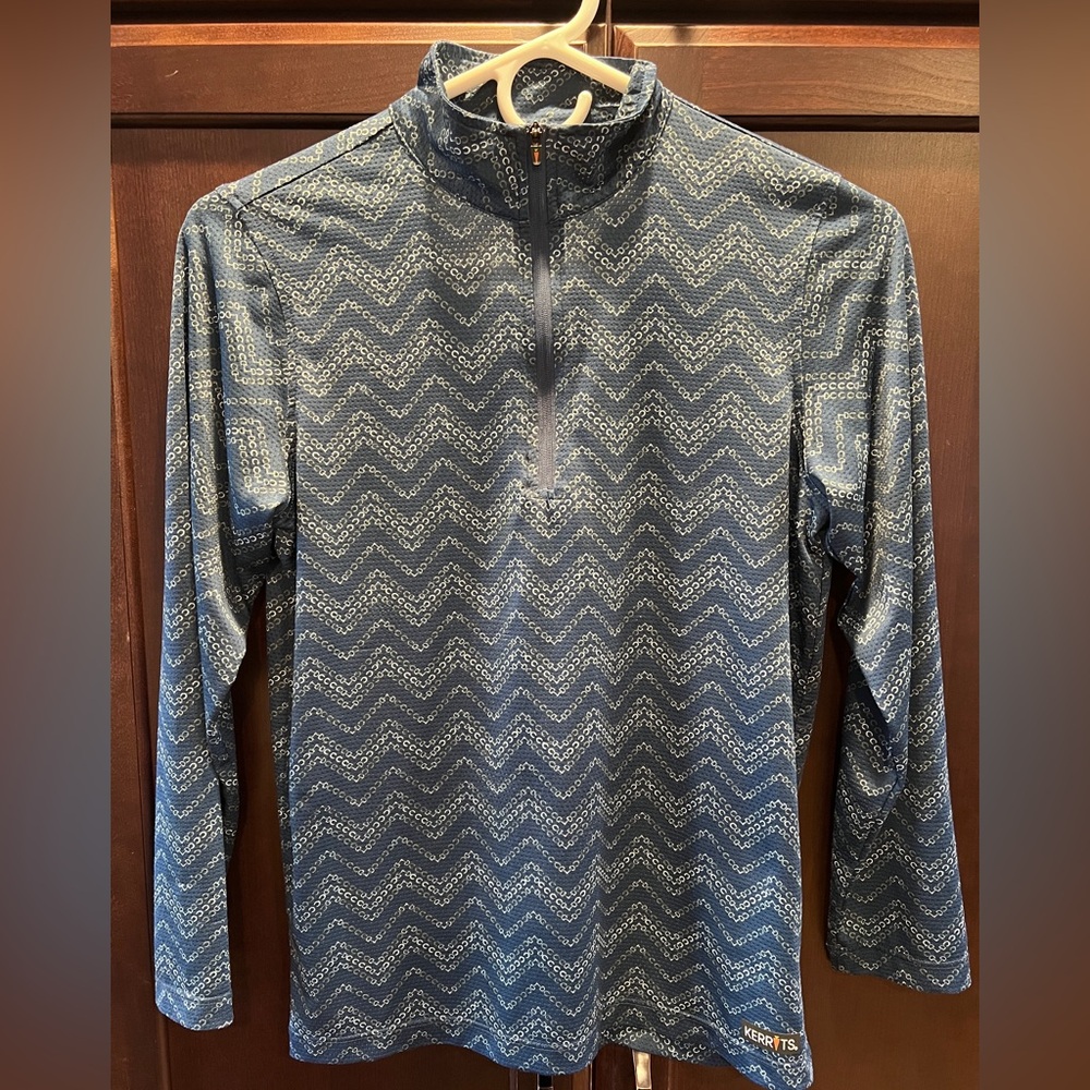 Kerrits Blue and White Patterned Top